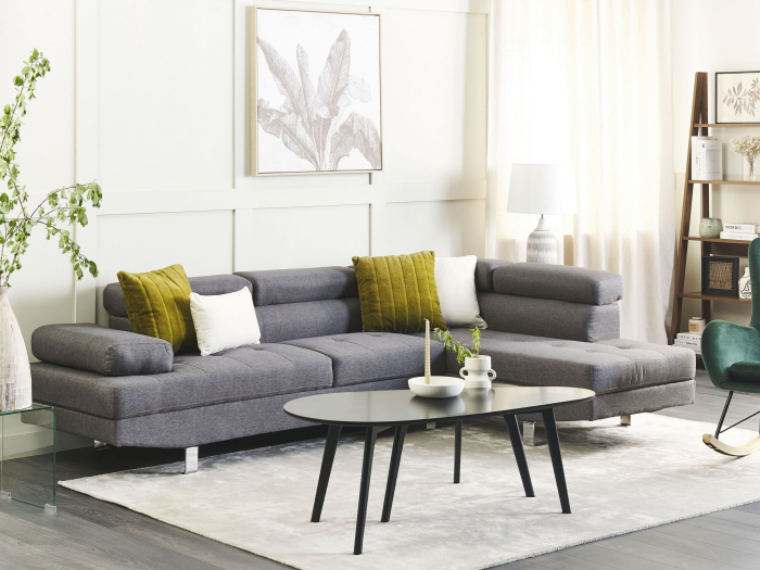 5-seater corner sofa NORREA Grey Left [1]