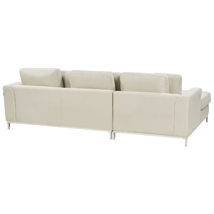 5-Seater Corner Sofa OSLO Beige with Ottoman Right [5]