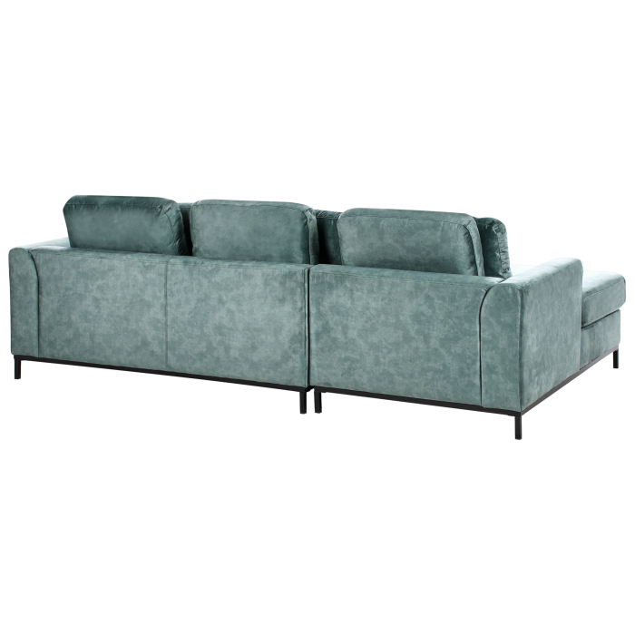 Colțar cu 5 locuri OSLO Catifea Albastru verzui cu otoman Dreapta [5]