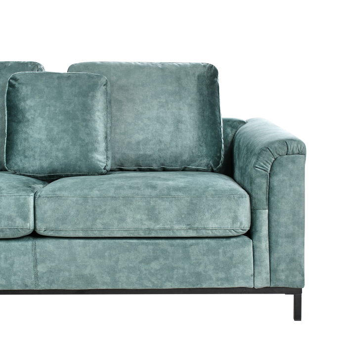 Colțar cu 5 locuri OSLO Catifea Albastru verzui cu otoman Dreapta [8]