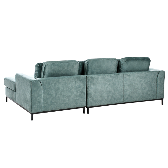 5-seater corner sofa OSLO Velvet Green blue with ottoman Left [5]