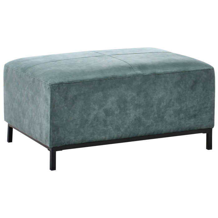 5-seater corner sofa OSLO Velvet Green blue with ottoman Left [6]