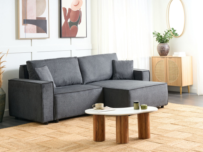 3-seater corner sofa KARILA Dark grey with storage Left [1]