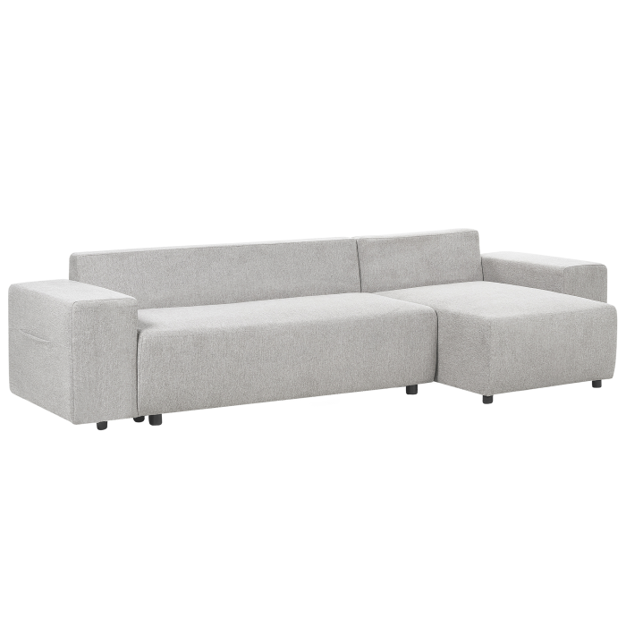 Colțar extensibil cu 3 locuri LUSPA  Gri deschis cu depozitare Stânga [5]