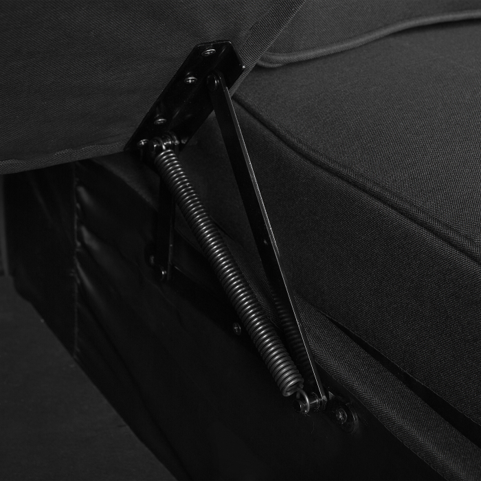 Colțar extensibil cu 3 locuri NESNA  Negru cu depozitare Dreapta [8]