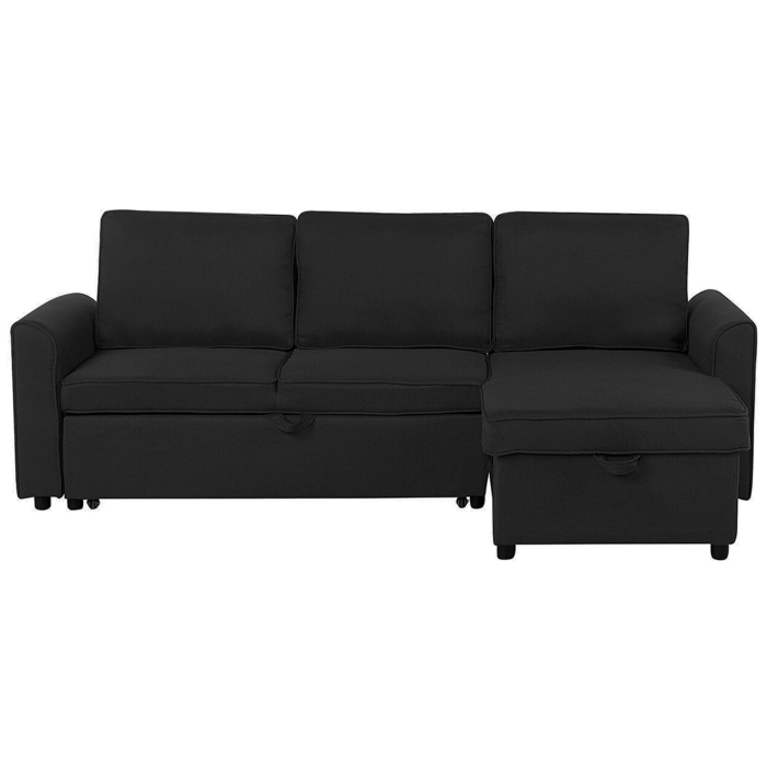 3-seater corner sofa NESNA Black with storage Left [2]