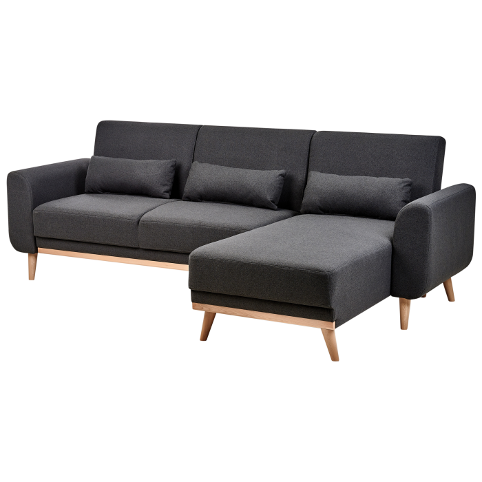 Colțar extensibil cu 3 locuri OLLSTA  Negru Stânga [4]