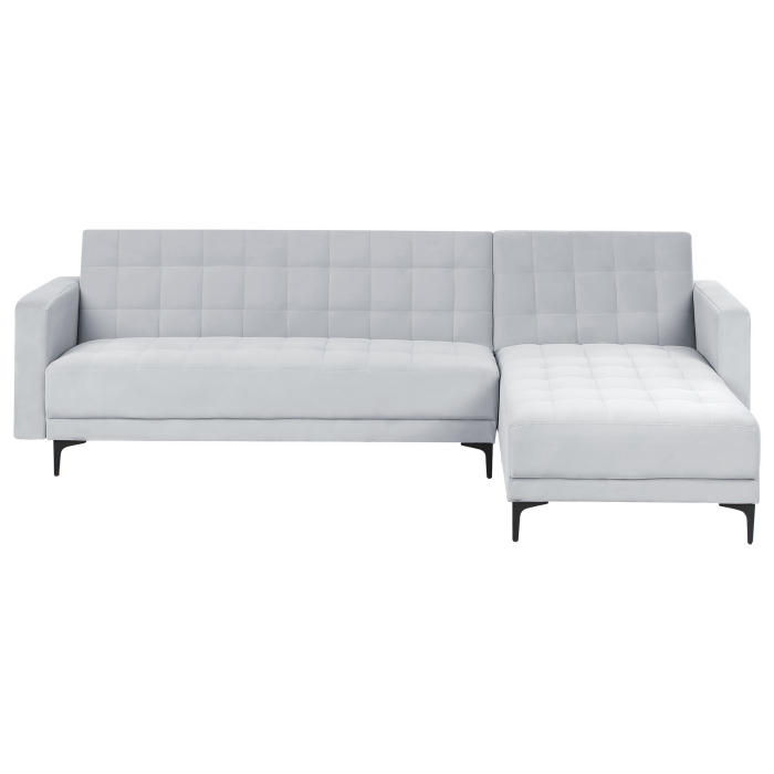 ABERDEEN 4-seater modular corner sofa Velvet Light Grey Left [2]