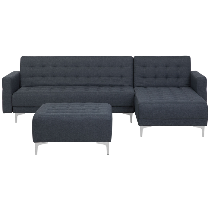 4-seater modular corner sofa ABERDEEN Dark grey with ottoman Left [2]