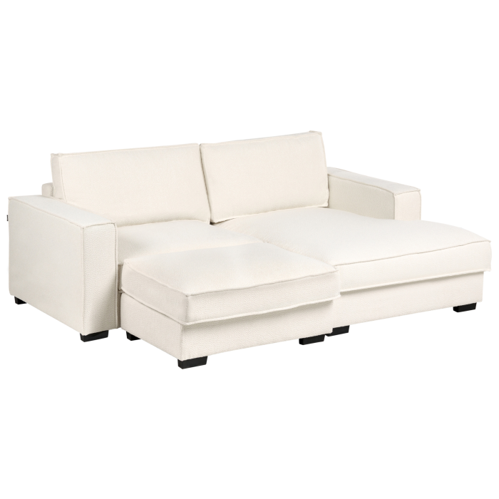 3-seater corner sofa KOLDING Boucle Light beige with ottoman Left [7]