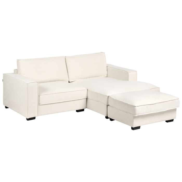 3-seater corner sofa KOLDING Boucle Light beige with ottoman Left [6]