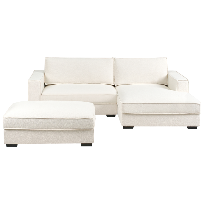 Colțar RENDERS Boucle Alb-murdar cu otoman Stânga [4]