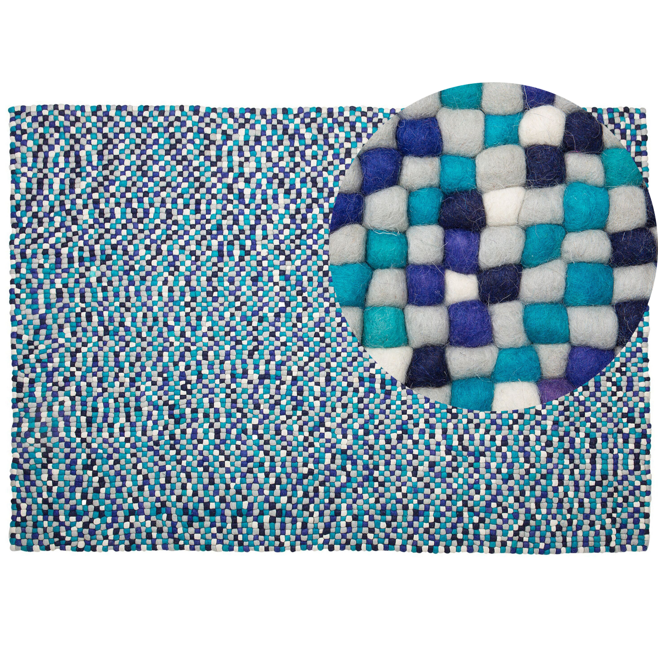 AMDO Rug Navy Blue 160 x 230 cm Wool [2]