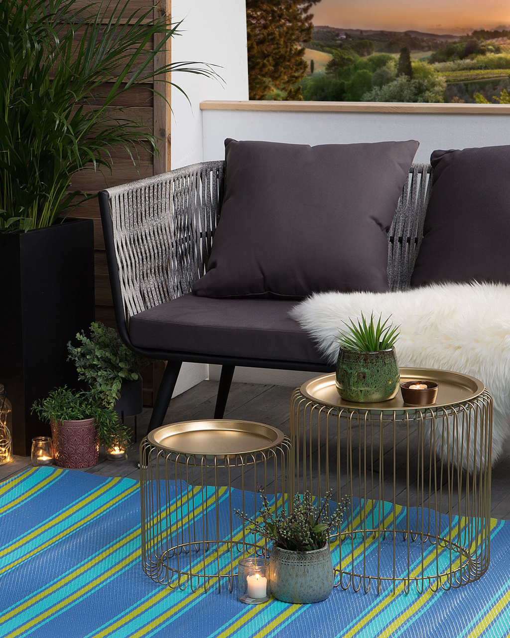 ALWAR Outdoor Rug Turquoise 120 x 180 cm [1]