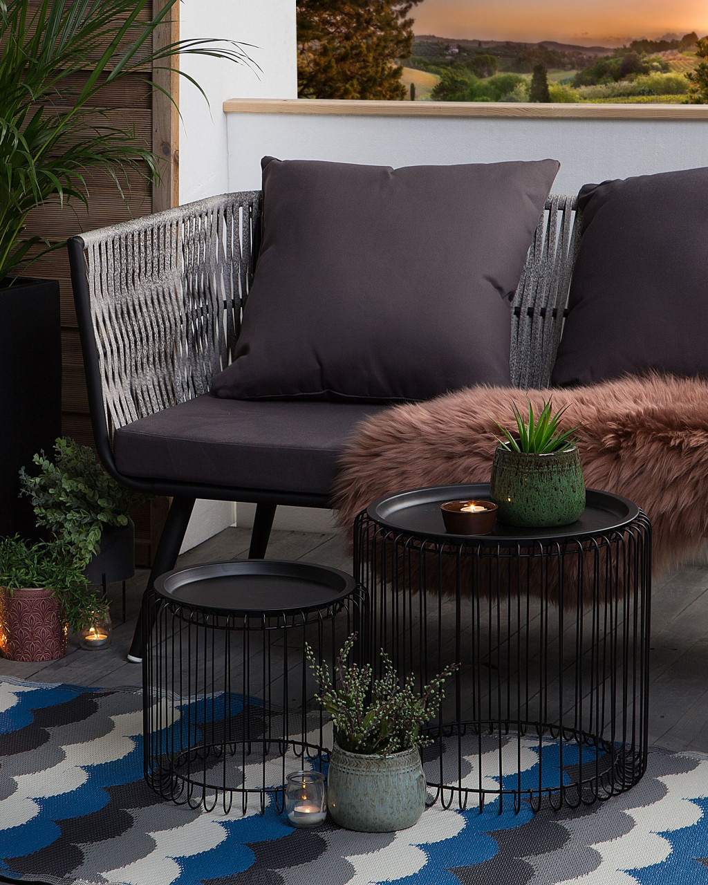 Covor de exterior BELLARY Albastru 90 x 180 cm [1]