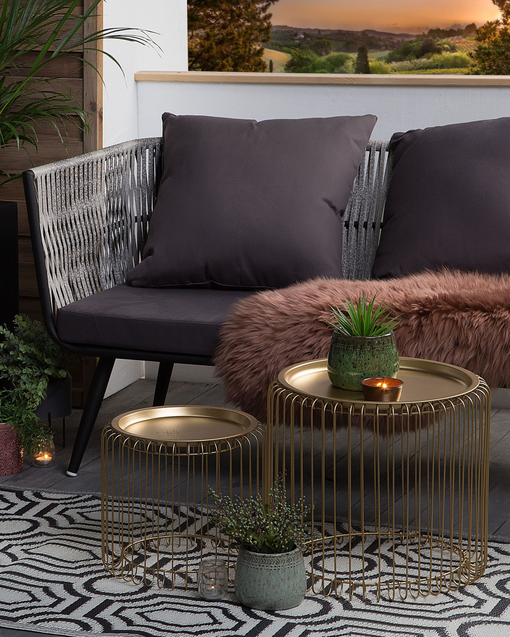 Covor de exterior BIDAR Negru 90 x 180 cm Reversibil [1]