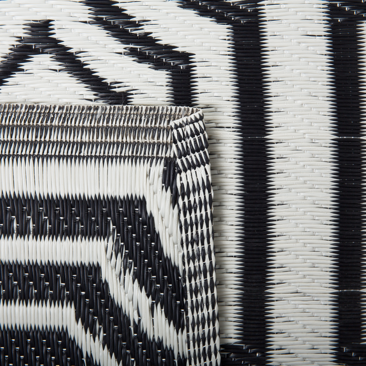 Covor de exterior BIDAR Negru 90 x 180 cm Reversibil [6]