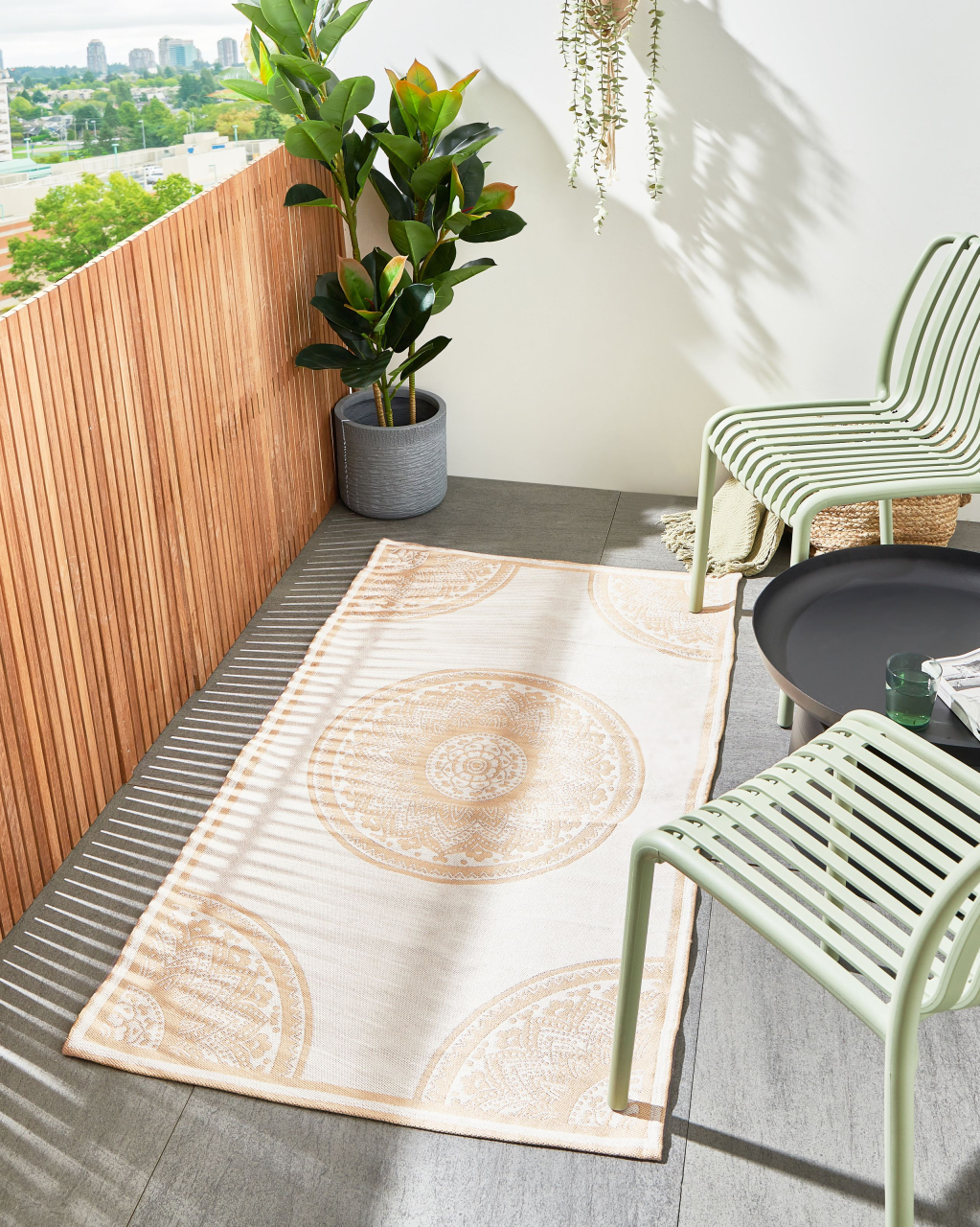 Covor de exterior HUBLI Bej 80 x 150 cm [1]