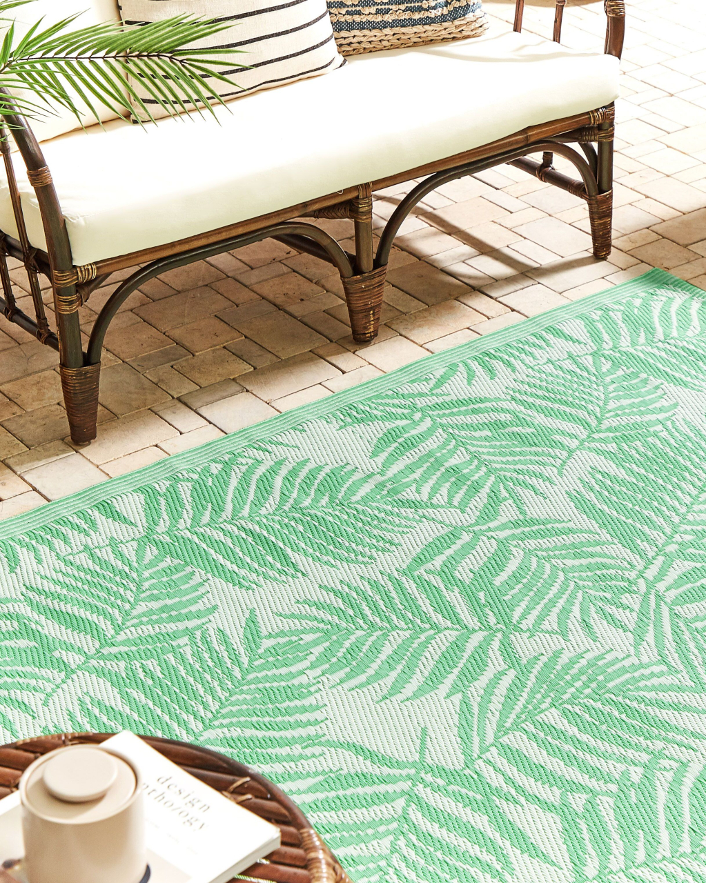 Covor de exterior KOTA Verde deschis 120 x 180 cm Reversibil [1]