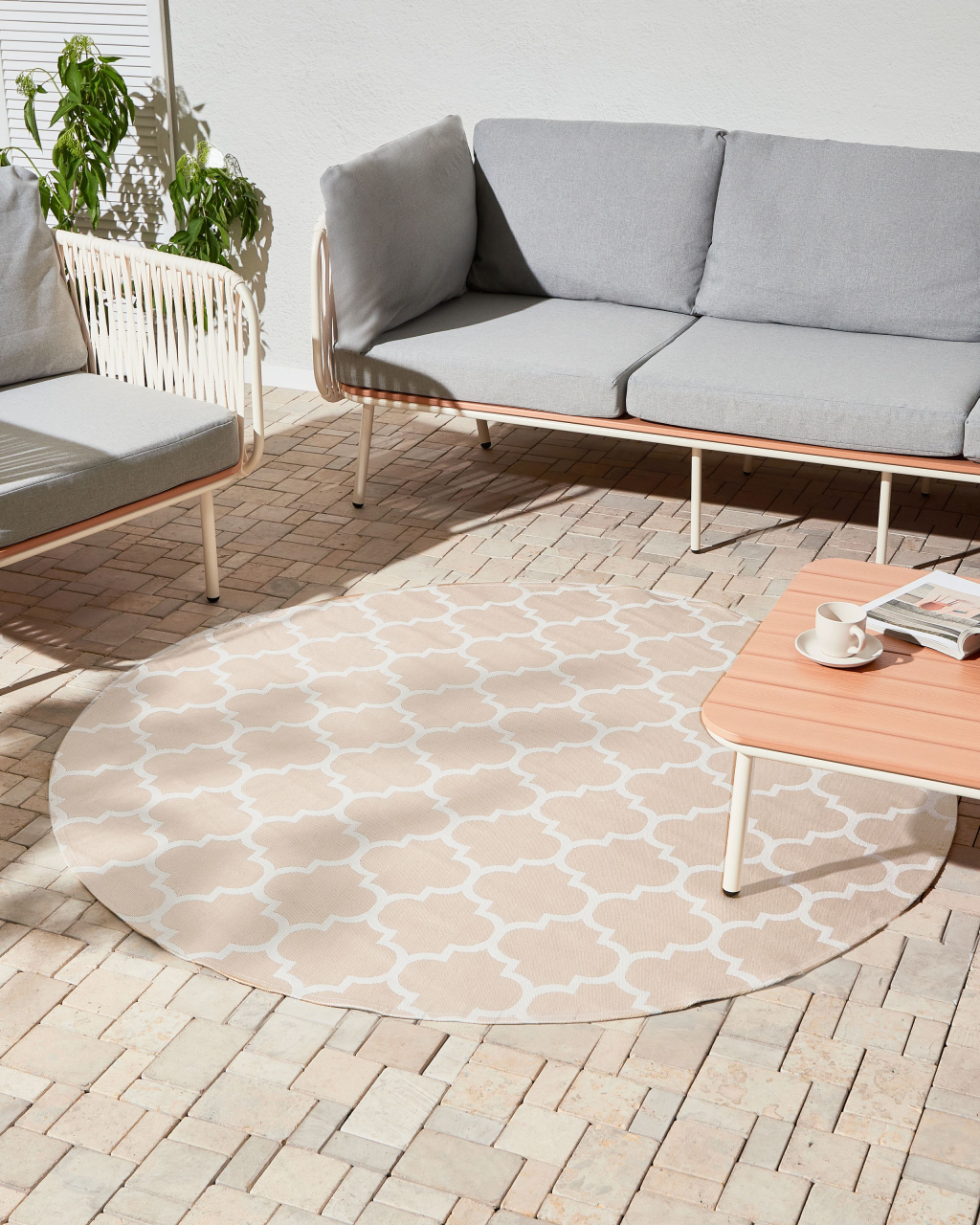 MOSORE Outdoor Rug Beige ø 160 cm [1]