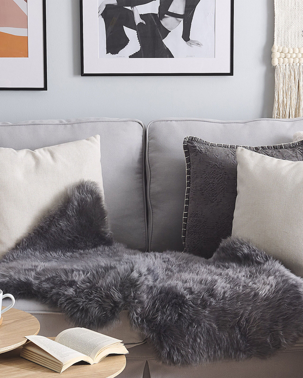 Sheepskin Rug ULURU Dark Grey 65 x 110 cm [1]