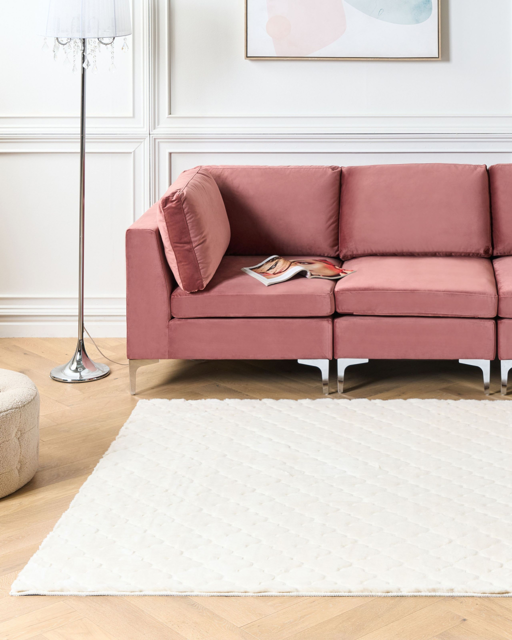 GHARO Faux Fur Rug White 160 x 230 cm [1]