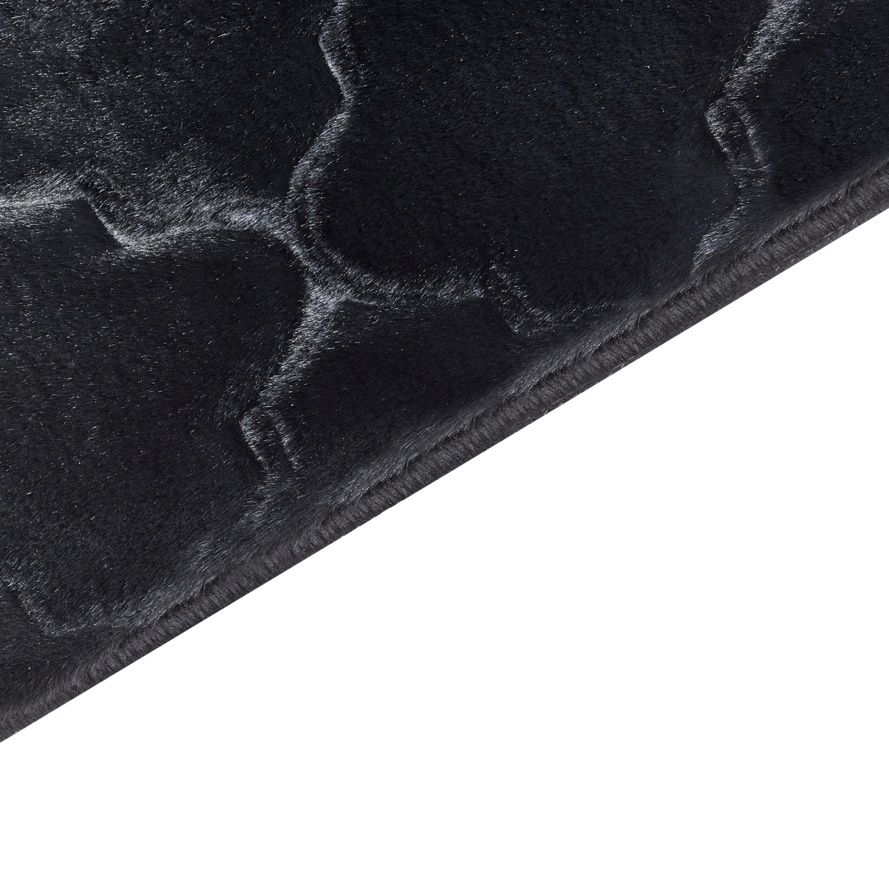 GHARO Black Faux Fur Carpet 80 x 150 cm [5]