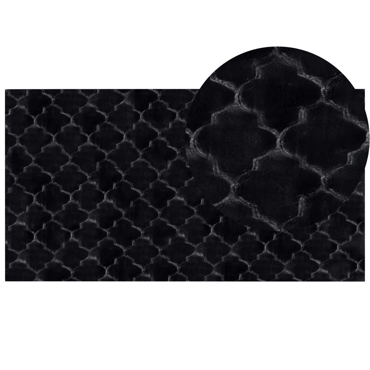 GHARO Black Faux Fur Carpet 80 x 150 cm [2]