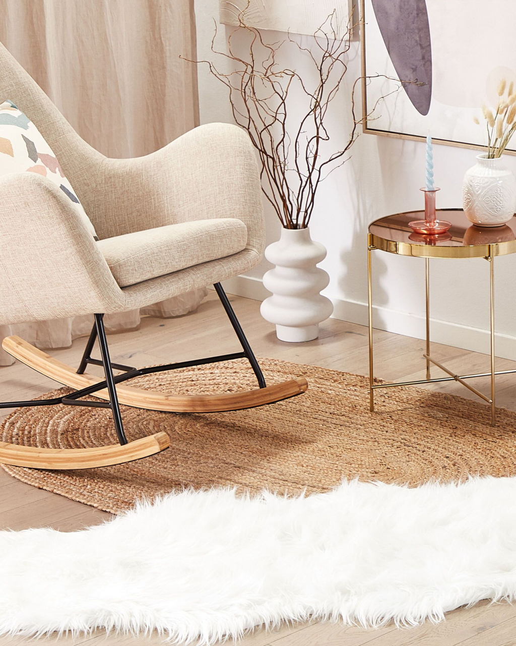 MAMUNGARI faux fur rug White 60 x 180 cm [1]