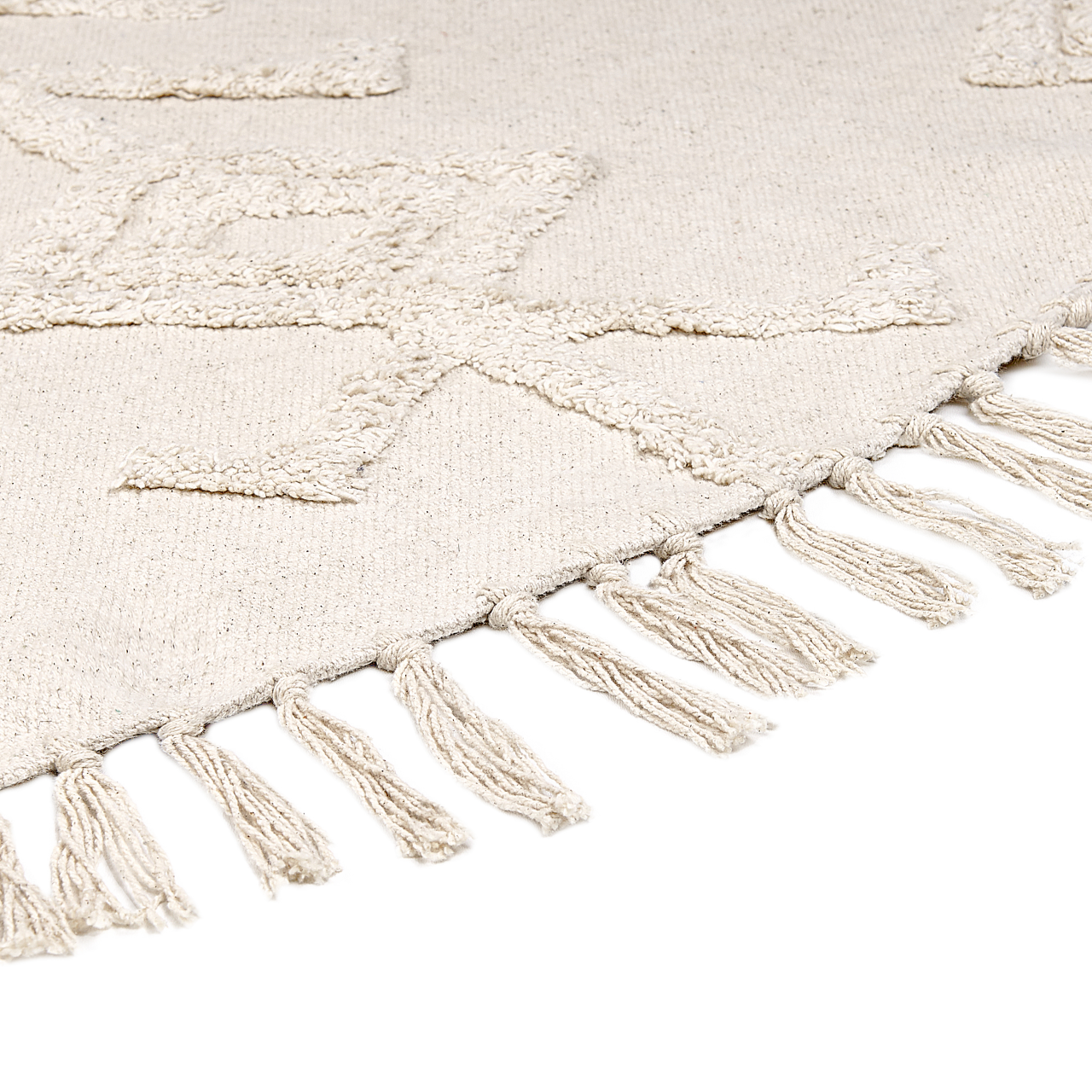 HARRAN carpet Light beige ø 140 cm Cotton [5]
