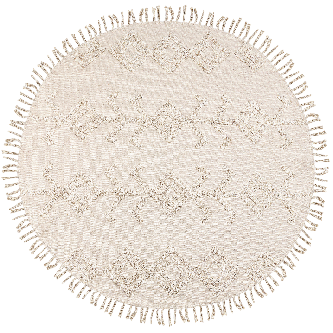 HARRAN carpet Light beige ø 140 cm Cotton [4]