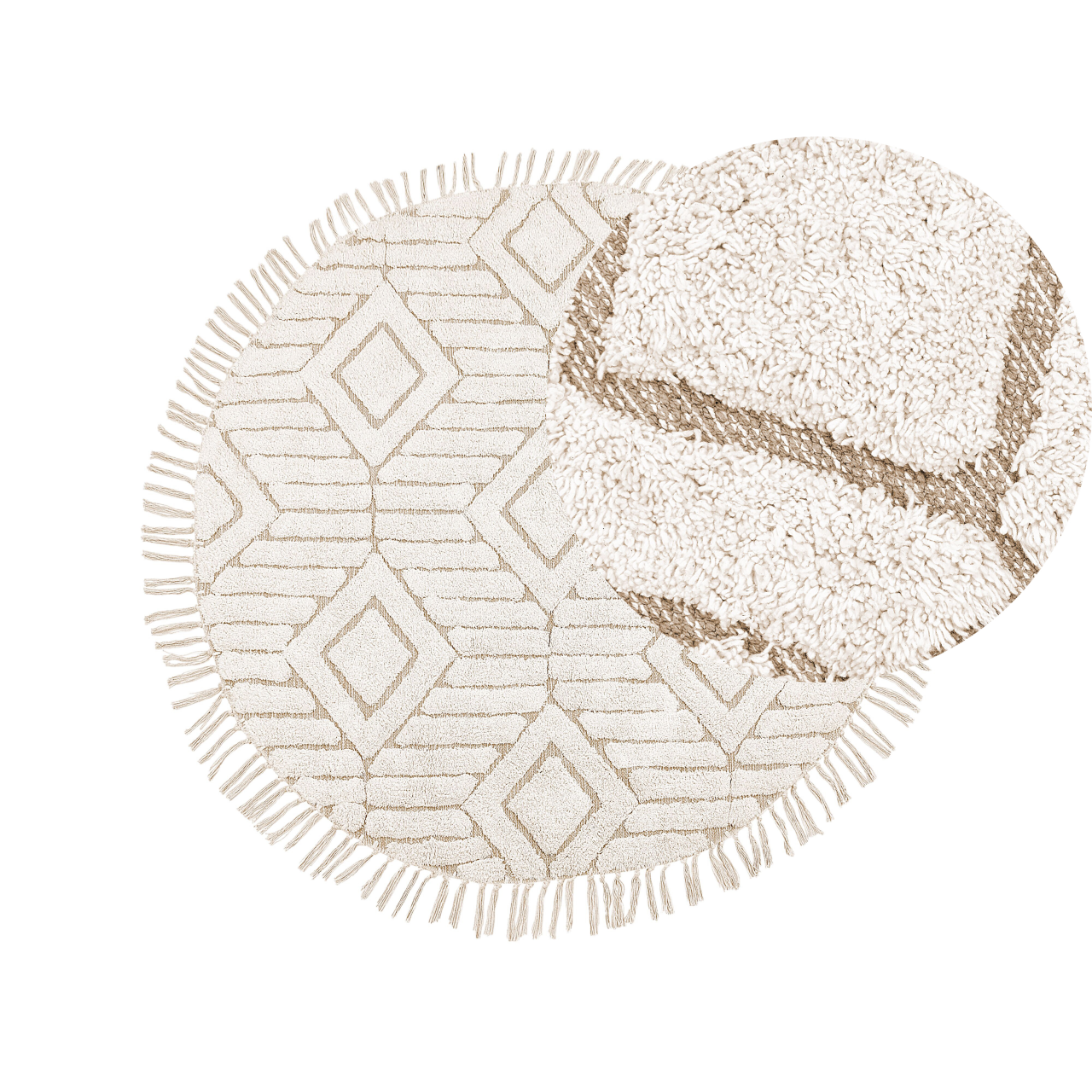 HORASAN Carpet Light Beige ø 140 cm Cotton [2]