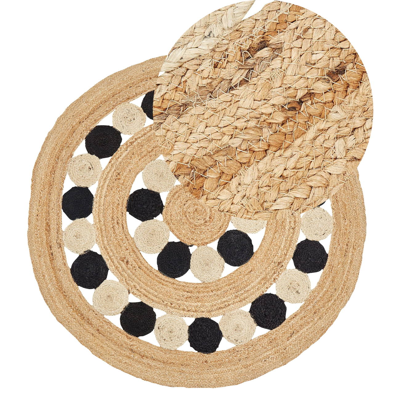 HOVIT Carpet Black ø 140 cm Jute [2]