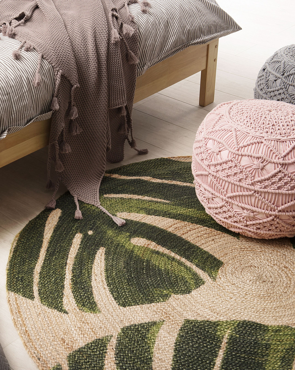 INCIK Rug Beige ø 140 cm Jute [1]