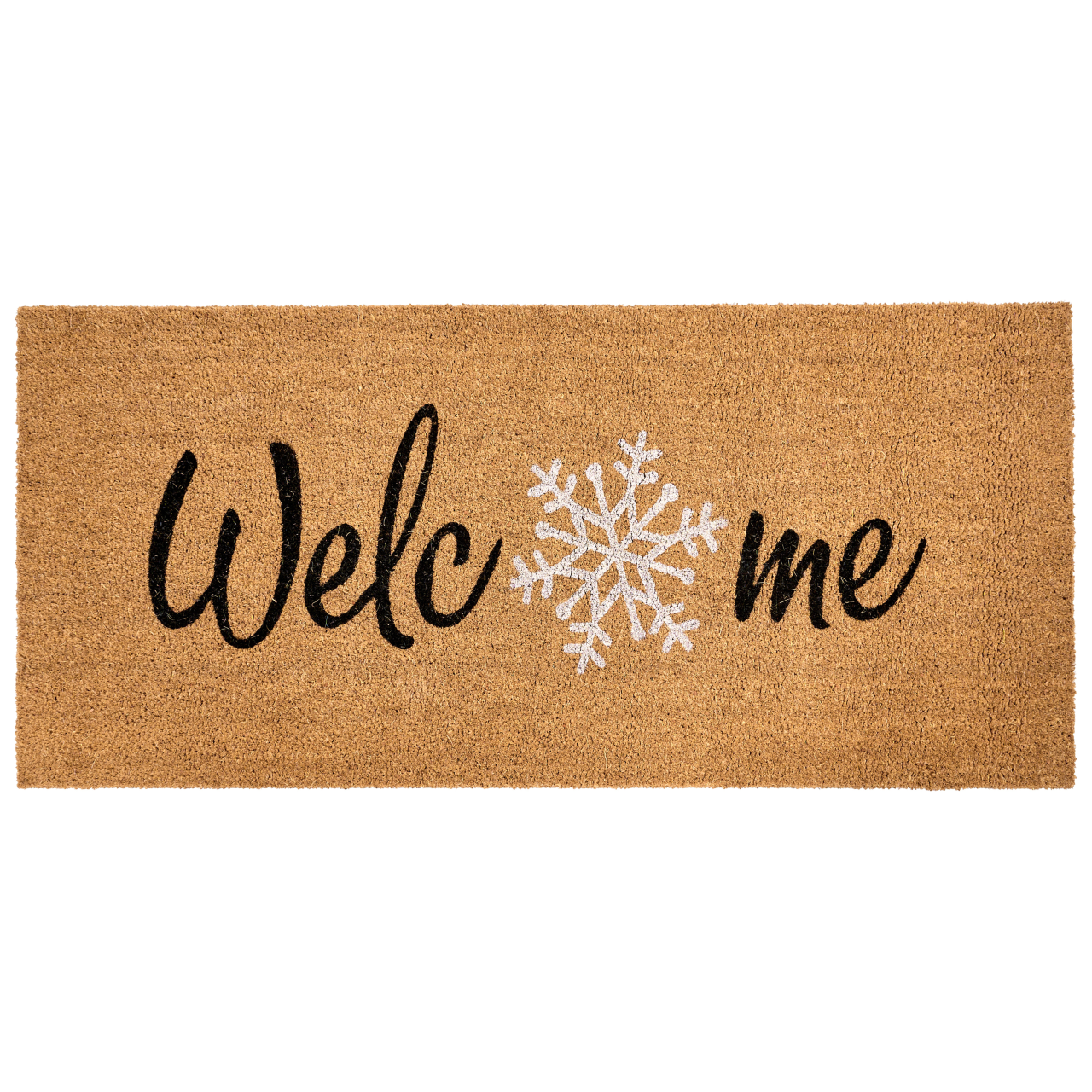 Covor intrare BALANACAN Natural 55 x 120 cm Model de Crăciun Fibră de nucă de cocos [2]