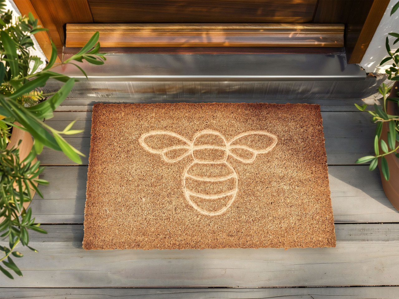 Covor intrare CAVITE Natural 40 x 60 cm Fibră de nucă de cocos [1]