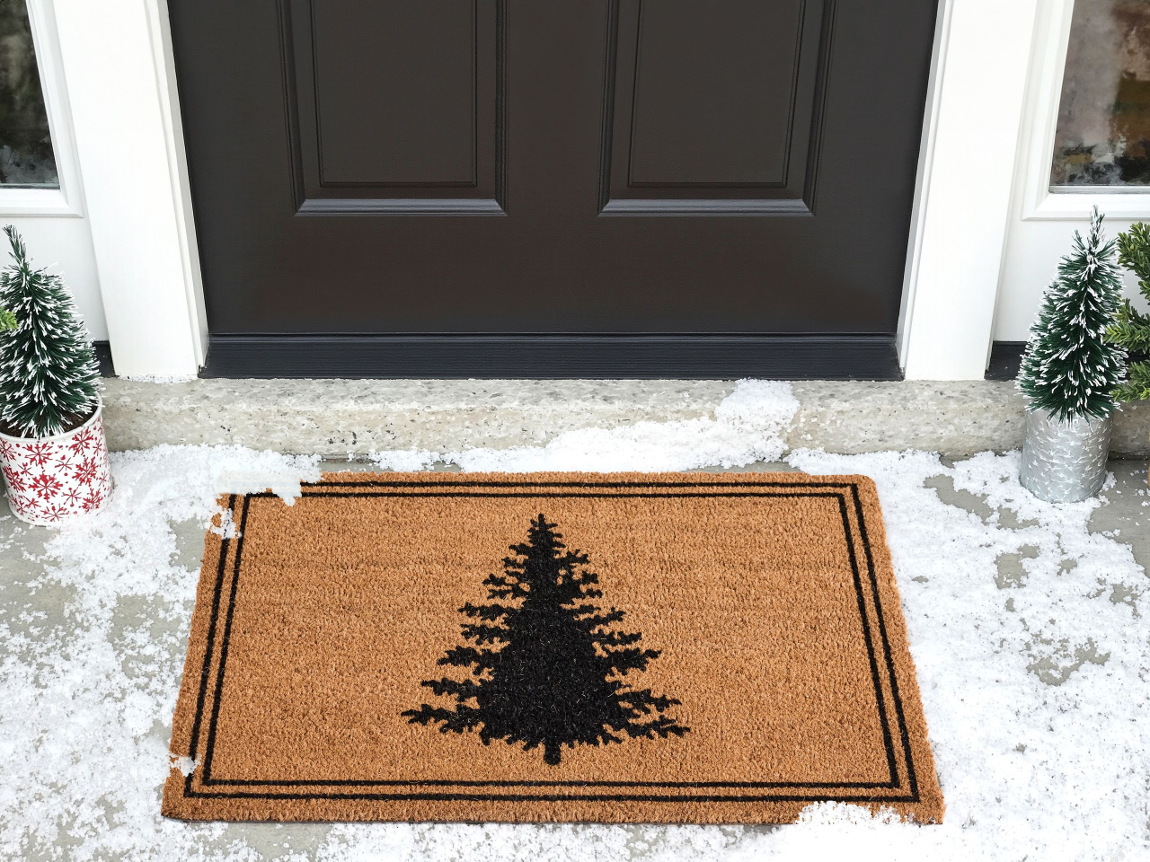 Covor intrare MANAPAO Natural 60 x 90 cm Model de Crăciun Fibră de nucă de cocos [1]
