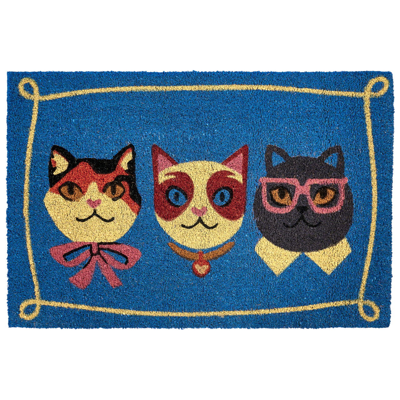 Entrance rug MOJICAP Multicolor 60 x 90 cm Cat Coconut fiber [2]