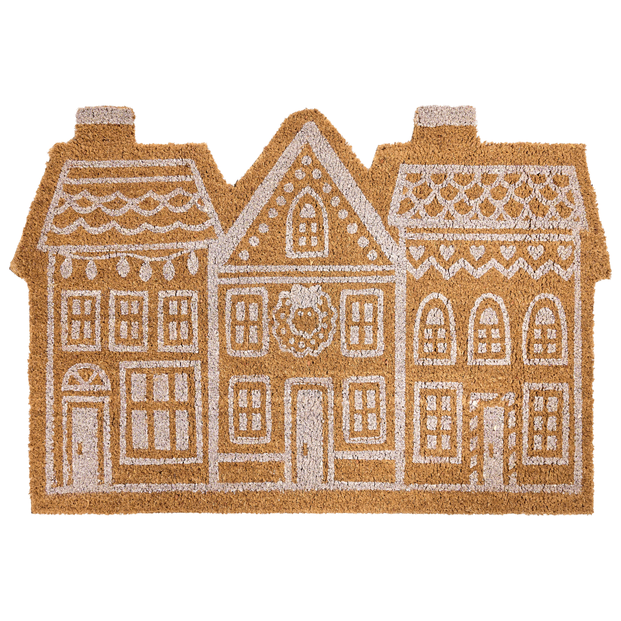 Entrance rug MUHIKAP Natural 60 x 90 cm Christmas Pattern Coconut Fiber [2]