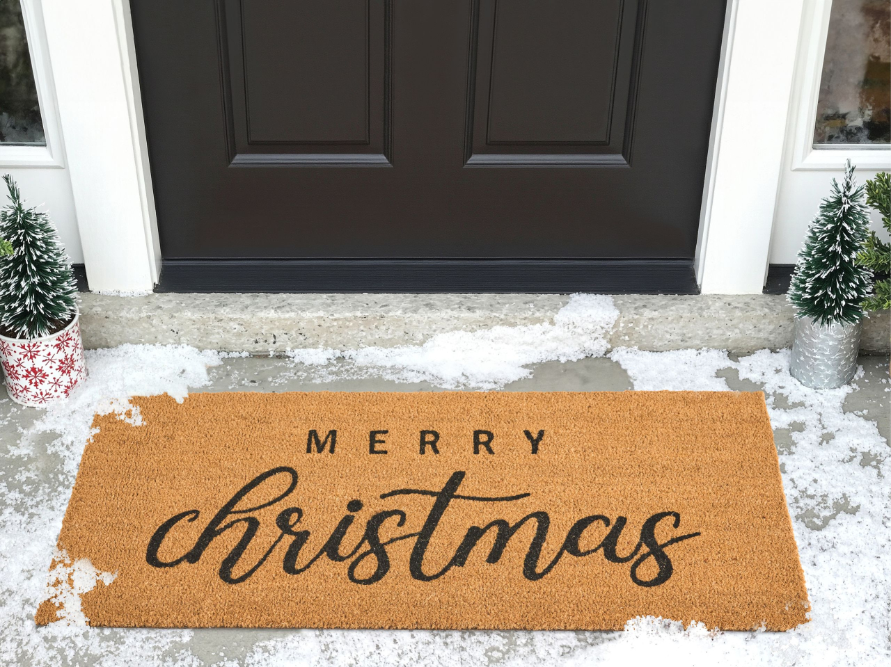 Covor intrare TIKUB Natural 55 x 120 cm Model de Crăciun Fibră de nucă de cocos [1]