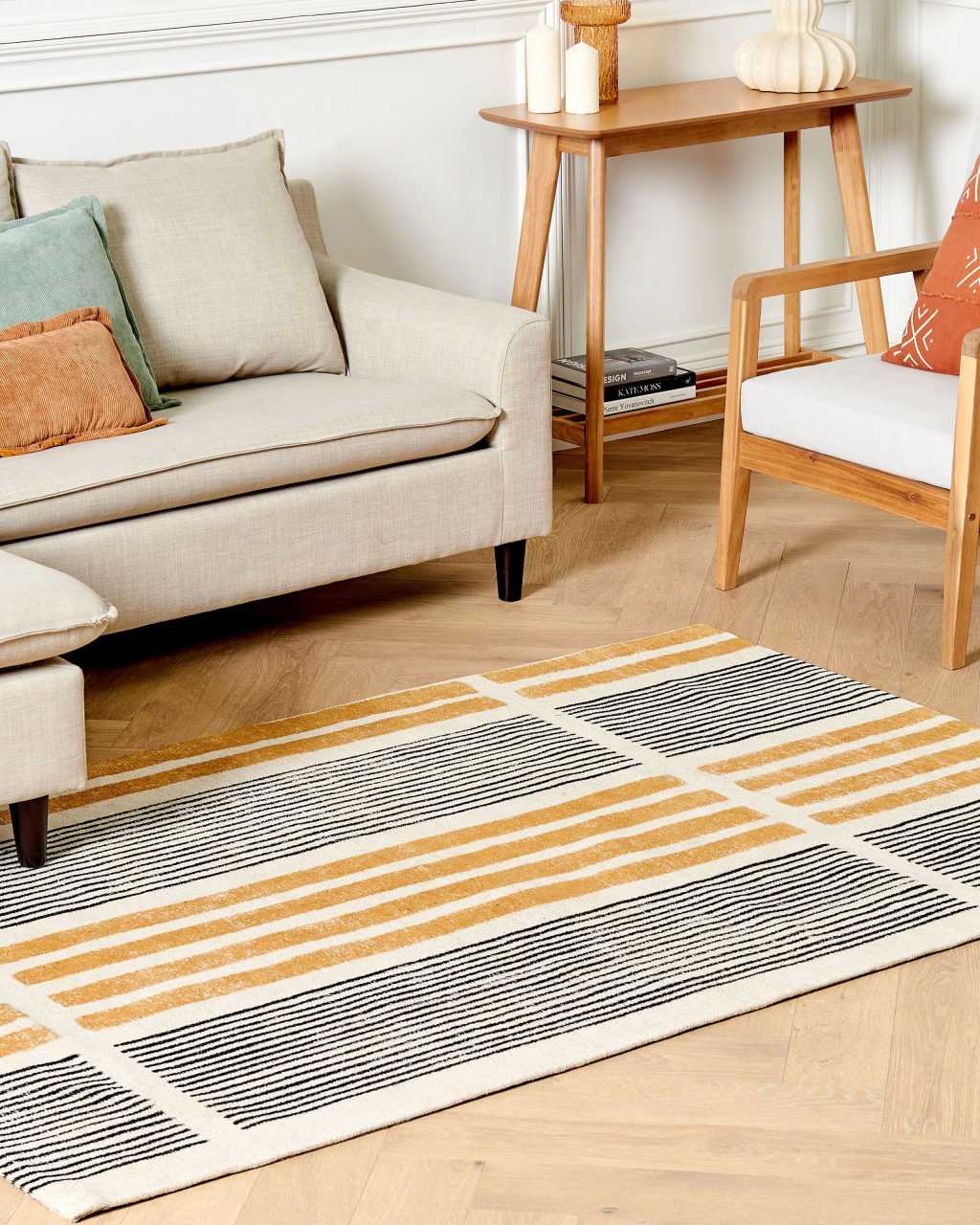 KATRA Carpet Beige 140 x 200 cm Cotton [1]