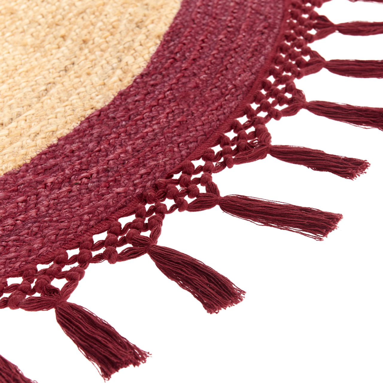 Covor MARTS Roșu închis ø 140 cm Iută [6]