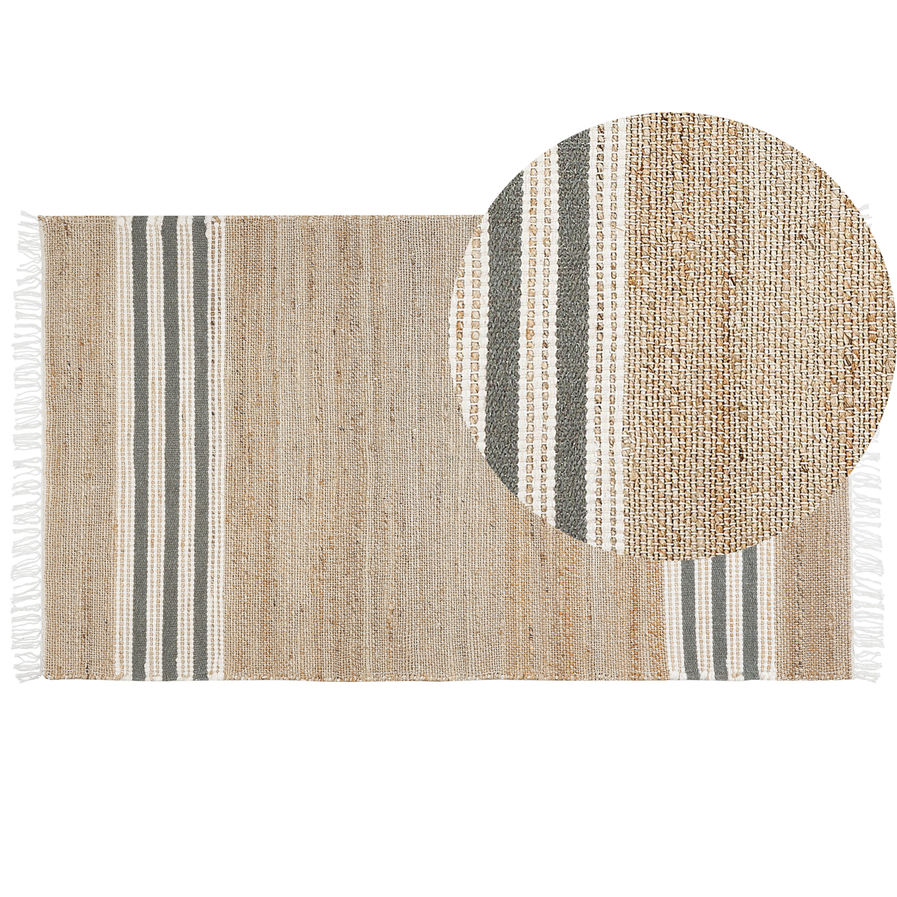 MIRZA Rug Grey 80 x 150 cm Jute [2]