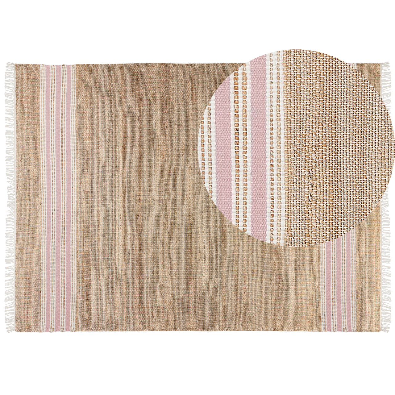 MIRZA Carpet Pastel Pink 160 x 230 cm Jute [2]