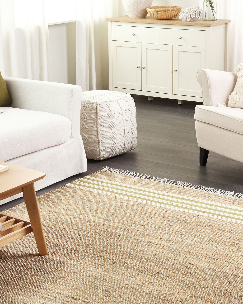 MIRZA Rug Olive Green 160 x 230 cm Jute [1]