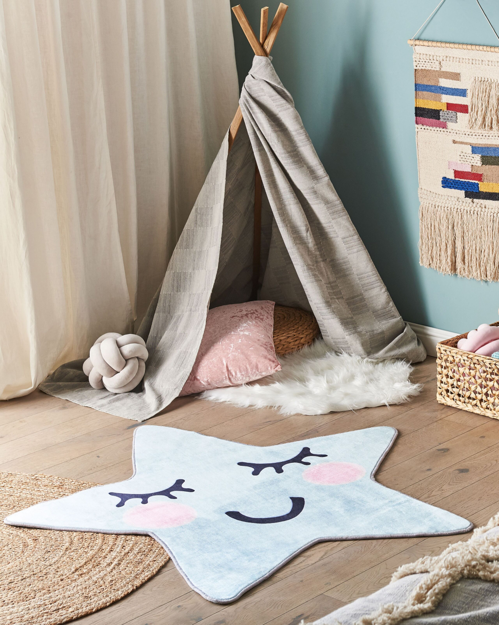 SIRIUS Children's Carpet Light Blue 120 x 120 cm [1]