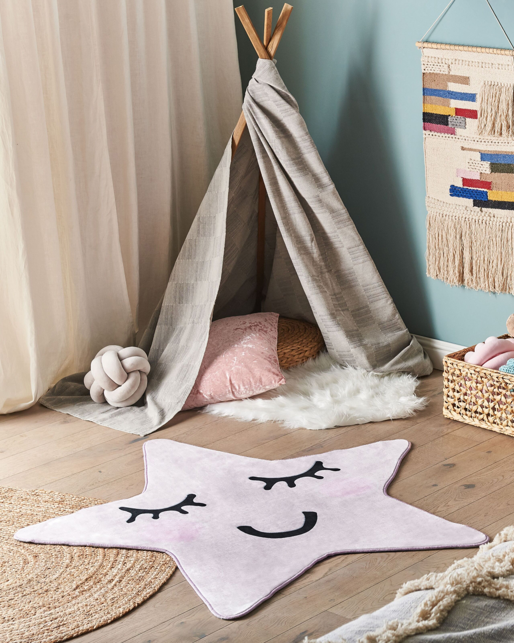 SIRIUS Children's Rug Pastel Pink 120 x 120 cm [1]