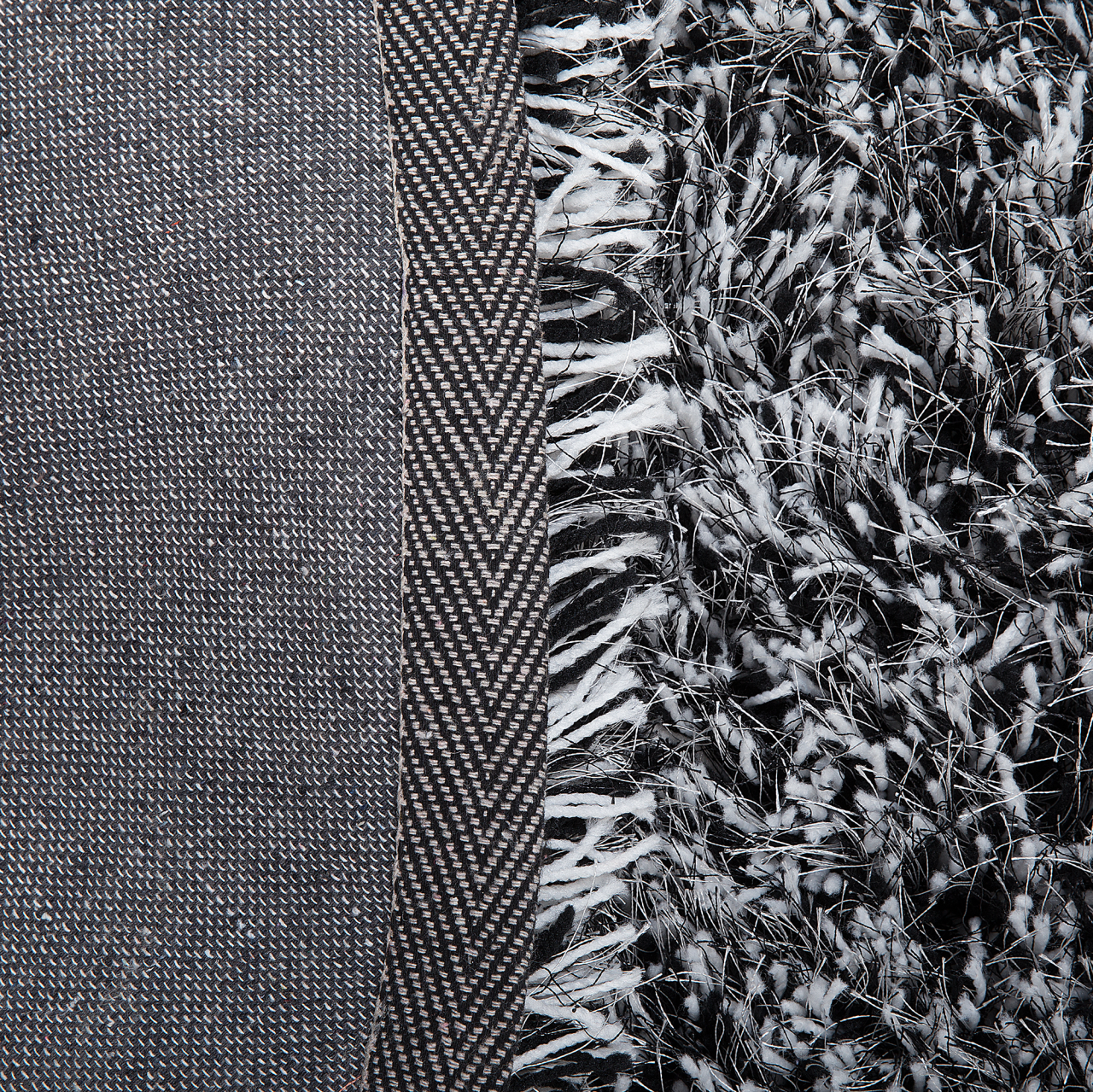 Covor shaggy CIDE Negru/Alb ø 140 cm [5]