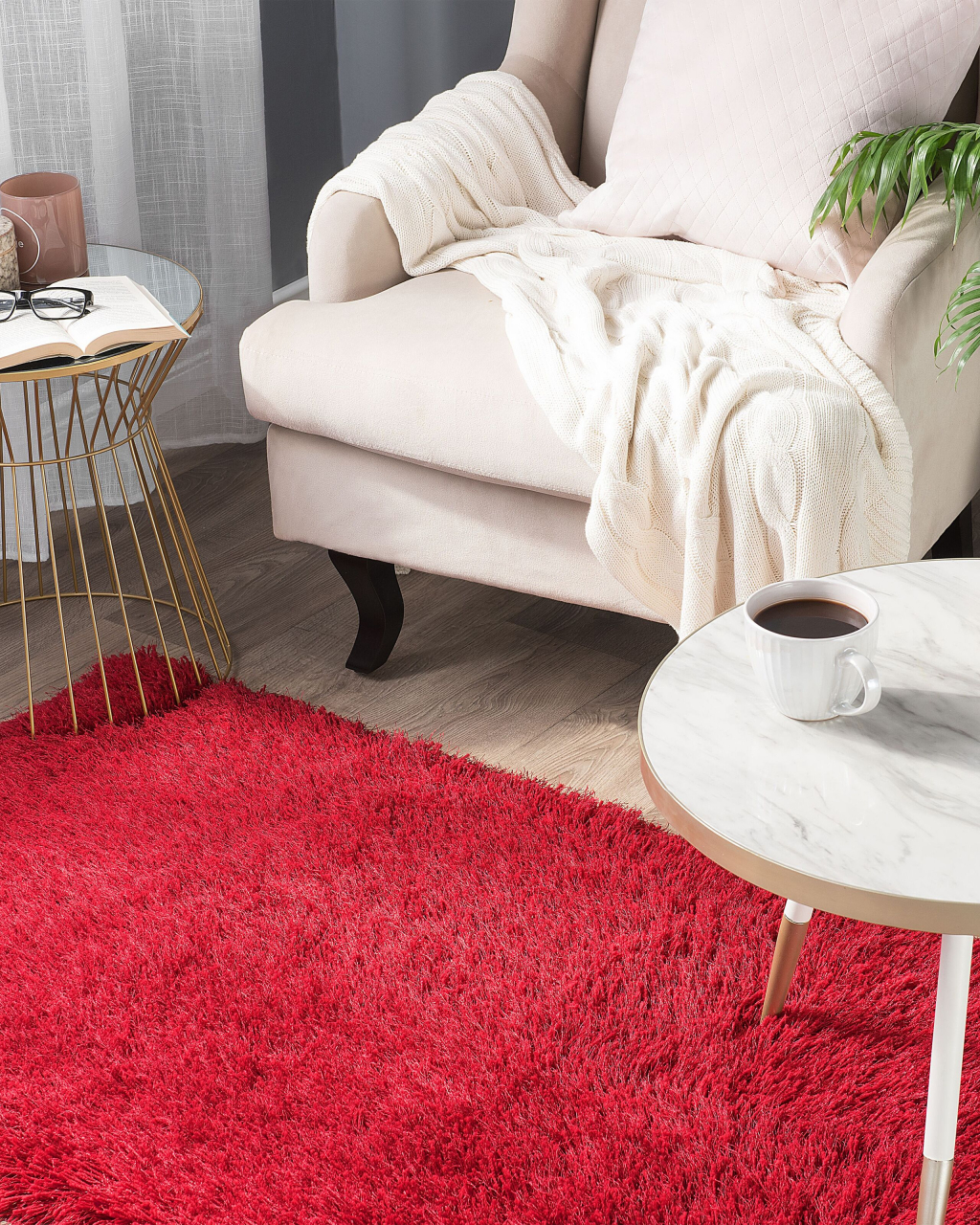 Shaggy rug CIDE Red 80 x 150 cm [1]