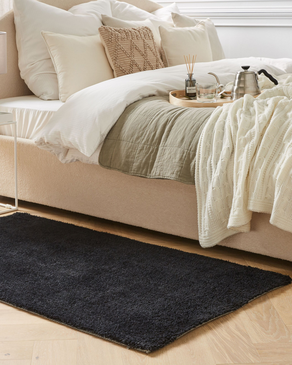 Shaggy rug DEMRE Black 80 x 150 cm [1]